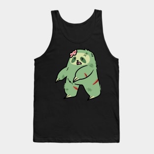 Cute Green Zombie Sloth Tank Top